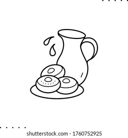 icono de vector de cerámica en contornos