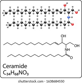 ceramide Molecule Structure ball and stick