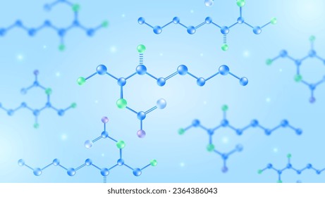 Ceramide molecules. Molecular structure and blue spherical molecule illustration.