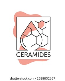 Ceramides - emblem or logo template for labeling of skincare products