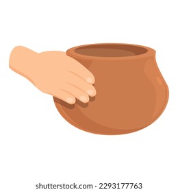 Ceramix potter icon cartoon vector. Pottery art. Studio workshop