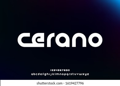 Cerano, A Modern Minimalist Clean Alphabet Font. Lowercase Bold Typography Vector Illustration Design