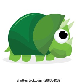 Ceratopsian cartoon dinosaur vector illustration.