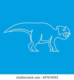 Ceratopsians dinosaur icon blue outline style isolated vector illustration. Thin line sign