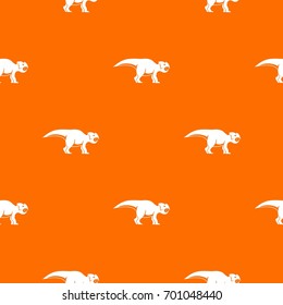 Ceratopsians dinosaur pattern repeat seamless in orange color for any design. Vector geometric illustration