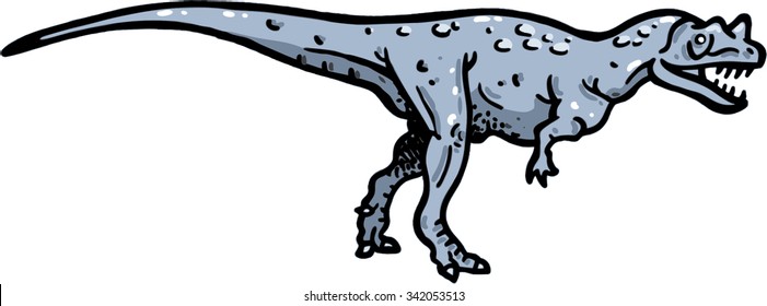 Ceratosaurus dinosaur design illustration dragon of archeology