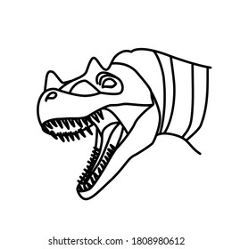 Ceratosaurus Icon. Doodle Hand Drawn or Black Outline Icon Style