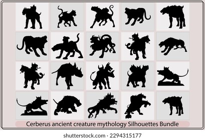 Cerberus ancient creature mythology silhouette svg