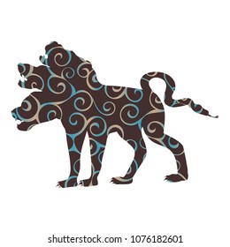 Cerberus dog pattern silhouette ancient mythology fantasy