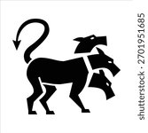 Cerberus glyph icon. Cerberus illustration.