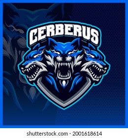 Cerberus Head Hellhound Mascot Esport Logo Stock Vector (Royalty Free ...