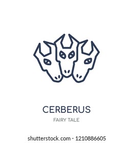 Cerberus icon. Cerberus linear symbol design from Fairy tale collection. Simple outline element vector illustration on white background.