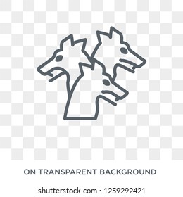 Cerberus icon. Trendy flat vector Cerberus icon on transparent background from Fairy Tale collection. High quality filled Cerberus symbol use for web and mobile