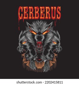 cerberus illustration for t shirt design svg