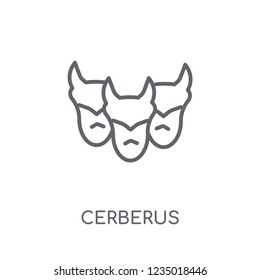 Cerberus linear icon. Modern outline Cerberus logo concept on white background from Fairy Tale collection. Suitable for use on web apps, mobile apps and print media.