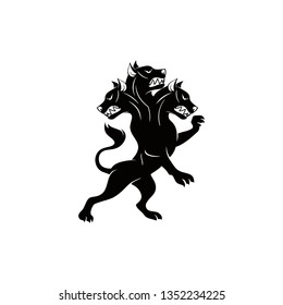 Cerberus logo with black color on white background, Cerberus flat vector illustration