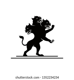 Cerberus logo with black color on white background, Cerberus flat vector illustration svg