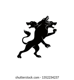 Cerberus logo with black color on white background, Cerberus flat vector illustration