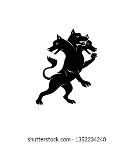 Cerberus logo with black color on white background, Cerberus flat vector illustration