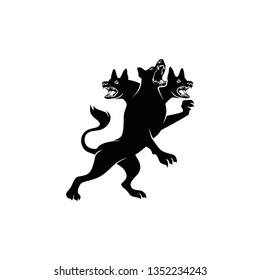 Cerberus logo with black color on white background, Cerberus flat vector illustration