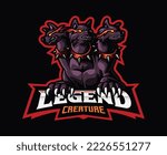 Cerberus mascot logo design. Vector illustration Cerberus Greek mythological creature. Logo illustration for mascot or symbol and identity, emblem sports or e-sports gaming team