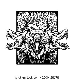 The Cerberus Mythology Silhouette Illustration for your business or merchandise