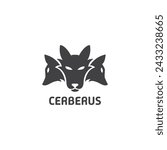 cerberus silhouette logo vector design