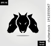 Cerberus three head hound dog logo company, logo vector template design. Ready to use, easy for edit.