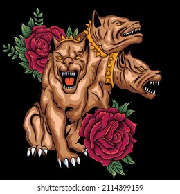 cerberus vector illustration in detailed style
