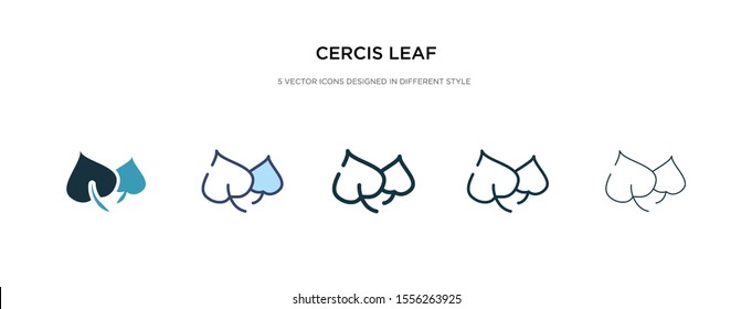 cercis leaf icon in different style vector illustration. two colored and black cercis leaf vector icons designed in filled, outline, line and stroke style can be used for web, mobile, ui