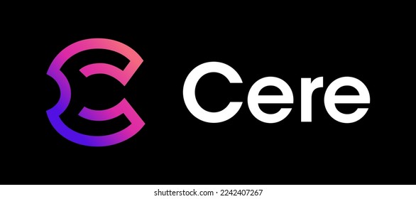 Cere Network (CERE) cryptocurrency logo vector illustration banner and background