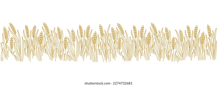 Cereal agriculture field. Vector line. Editable outline stroke.