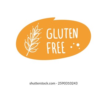Cereal allergy and diet logo, gluten free icon, hand drawn logo