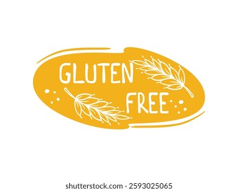 Cereal allergy and diet logo, gluten free icon, hand drawn icon