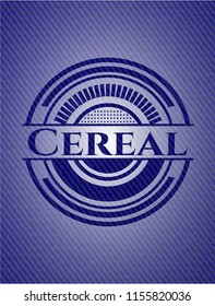 Cereal badge with denim background