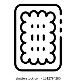 Cereal biscuit icon. Outline cereal biscuit vector icon for web design isolated on white background