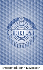 Cereal blue polygonal badge.