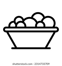 Cereal bowl balls icon outline vector. Milk box. Spoon eating