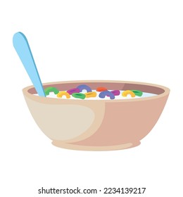 diseño de tazón de cereales sobre blanco