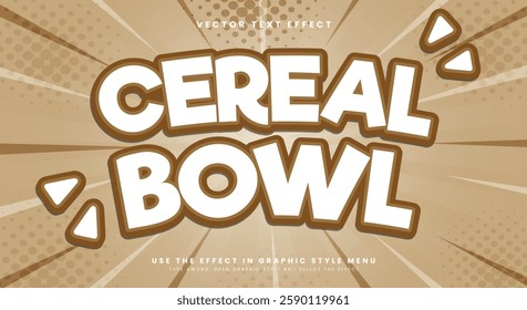 Cereal bowl editable text effect Template suitable for food products