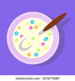 Cereal bowl illustration. Vector.