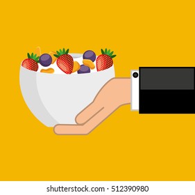 cereal bowl menu icon vector illustration design