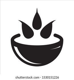 Cereal bowl solid logo design 