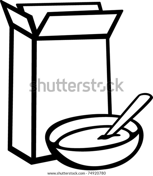 Cereal Box Bowl Stock Vector Royalty Free 74920780