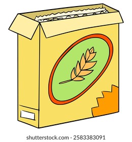 cereal box illustration hand drawn isolated vector