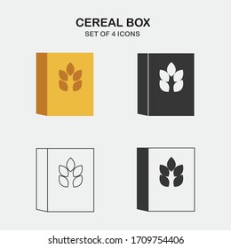 cereal box vector icon breakfast cornflakes icon