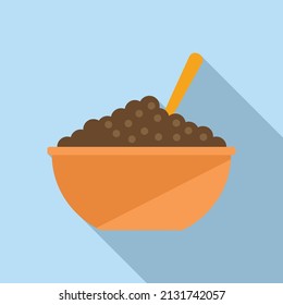 Cereal breakfast icon flat vector. Food meal. Healthy lunch
