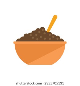 Cereal breakfast icon flat vector. Food meal. Healthy lunch isolated