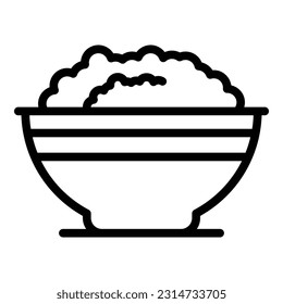 Cereal breakfast icon outline vector. Milk bowl. Spoon eating