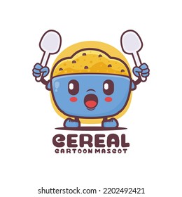Cereal cartoon mascot. food vector illustration. isolated on a white background
